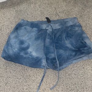 Shein blue tie dye pajama shorts